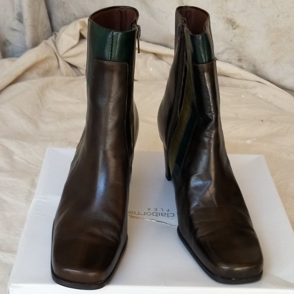 Liz Claiborne Flex Trinity Leather Ankle Boots Reddish Brown Size 8M - Picture 6 of 8